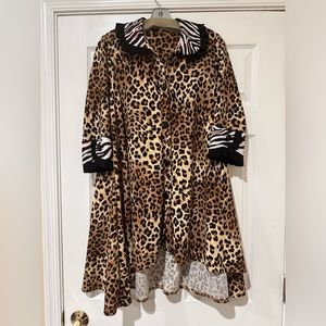 Mixed print Swing Jacket